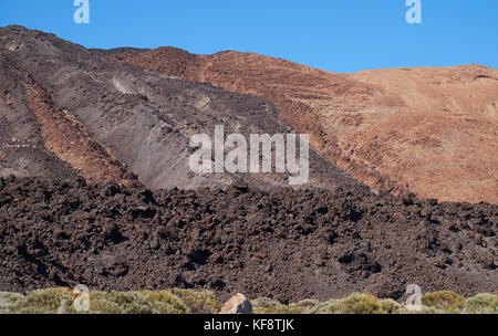 Formations of solidified lava at the base of Mount Teide. Teide National Park, Tenerife, Canary Islands, Spain. Stock Photo