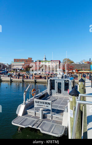 Boats in the Harbor in Annapolis, Maryland, USA Stock Photo