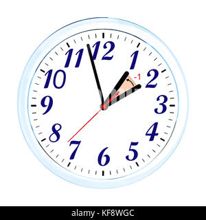 Daylight Saving Time. USA time zone 2017. Wall Clock going to winter time Stock Photo