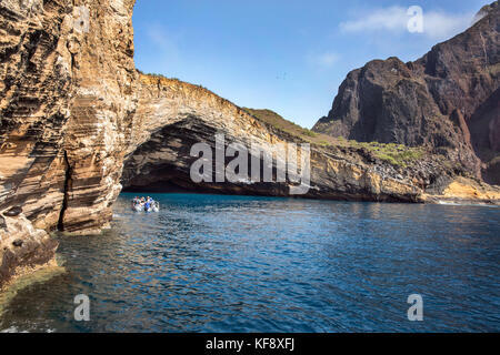 GALAPAGOS ISLANDS, ECUADOR, Isabela Island, Punta Vicente Roca, exploring a large cave along the dramatic volcanic coastline of Isabela Island Stock Photo