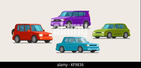 Car, vehicle icons. Transport, parking, dealership concept. Vector illustration Stock Vector