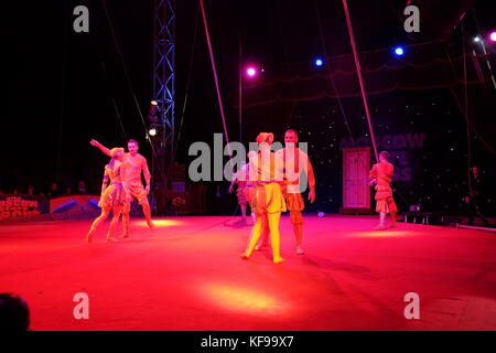 circus sway pole trapeze artist Stock Photo