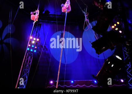 circus sway pole trapeze artist Stock Photo