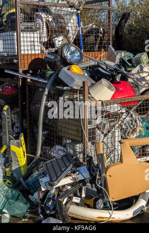 Broken electrical and white goods in recycling center, Ireland Stock Photo