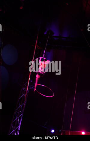 circus sway pole trapeze artist Stock Photo