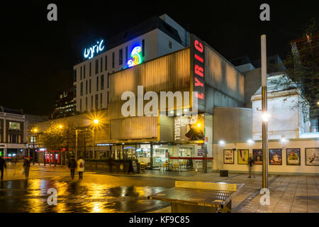 The Lyric Theatre, Hammersmith, at night. Stock Photo