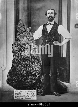 Bernhard otto holterman with 630lb gold from Hill End Stock Photo