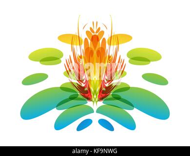 Multicolored unusual flower on white Stock Vector