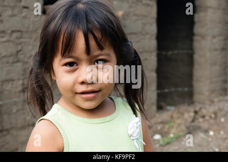 Young girl living in poverty in Honduras lifestyle Stock Photo