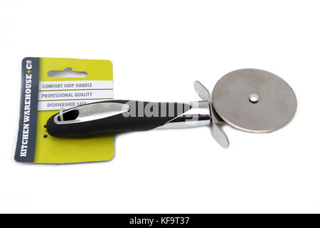 Stainless Steel Pizza Cutter With Label Stock Photo