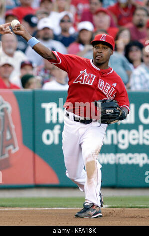 Los Angeles Angels Third Baseman Michael Stefanic (38) Waits For The 