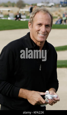 Michael Bolton plays golf  at the Bob Hope Chrysler Open at the Silver Rock Resort in La Quinta, CA, on Wednesday, Jan. 16, 2008. Photo credit: Francis Specker Stock Photo