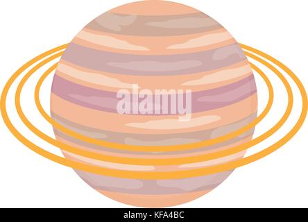 saturn planet icon over white background vector illustration Stock Vector