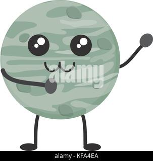 kawaii mercury planet icon over white background vector illustration Stock Vector