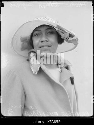 Princess Fusipala of Tonga wearing a hat and coat, New South Wales, August 1926 Stock Photo