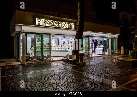 Il Gelato di Mezzanotte, ice cream, Misano Adriatico, Italy. Stock Photo