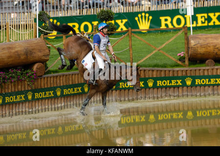 Jean Teulere (FRA) riding Espoir de la Mare - World Equestrian Games, Aachen, - August 26, 2006, Eventing Cross Country Stock Photo