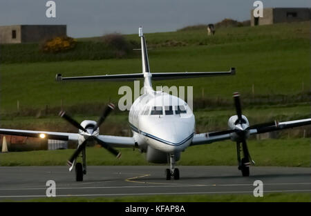 a EuroManx BAE Jetstream 31 taxiing Stock Photo