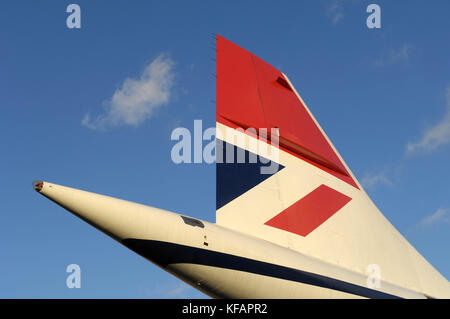 tail of a British Airways Aerospatiale BAC Concorde Stock Photo