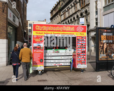 Tourist information kiosk in Belfast Northern Ireland. Stock Photo