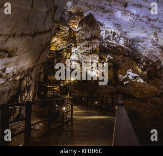 Vietnam's Paradise cave, wonderful cavern at Bo Trach, Quang Binh province, underground beautiful place for travel, heritage national with impression Stock Photo