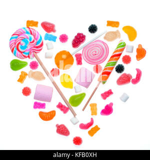 Heart shaped Candies background Stock Photo