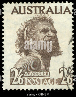 Postage stamp of Australian Aborigine Stock Photo