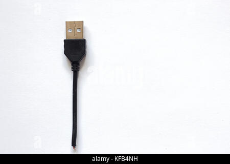 USB charging cables for smartphone and tablet in top view Stock Photo