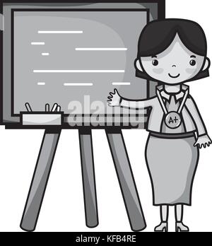 grayscale teacher teaching class lesson in the backcoard Stock Vector ...