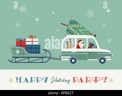Happy holidays party poster Stock Vector