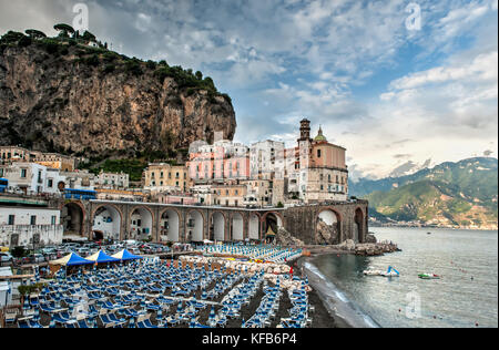 View of Atrani, Amalfi Coast, Campania, Italy Stock Photo