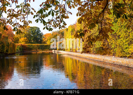 Autumn in the Oliwski park. Park is favorite tourist destination in Gdansk. Poland Stock Photo