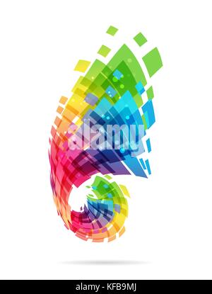 Colorful design element, abstract shape on white background Stock Vector