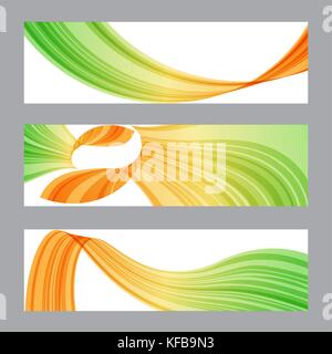 Set banners, wavy shape Stock Vector