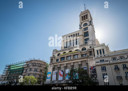 Madrid, Spain - October 14, 2017: The Circulo of Bellas Artes is a private cultural organization located in Madrid, it has played a major role of inte Stock Photo
