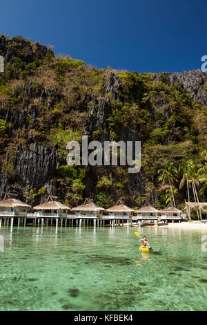 PHILIPPINES, Palawan, El Nido, Miniloc Island Resort, Bacuit Bay in the South China Sea Stock Photo