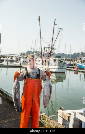 USA, Washington State, Ilwaco, the Port of Ilwaco located on the Southwest coast of Washington just inside the Columbia River bar, Jessie's Ilwaco Fis Stock Photo