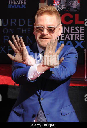 Hollywood, California, USA. 26th Oct, 2017. Sir KENNETH BRANAGH cements his place among Hollywood great during his Hand and Footprint Cement Ceremony at TCL Chinese Theatre IMAX. Credit: Birdie Thompson/AdMedia/ZUMA Wire/Alamy Live News Stock Photo