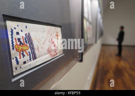 Buenos Aires, Argentina. 26th Oct, 2017. The artwork 'Binder works #1 and #2' by David Lynch can be seen at the exhibition 'Les Visitants' in Buenos Aires, Argentina, 26 October 2017. Credit: Florencia Martin/dpa/Alamy Live News Stock Photo