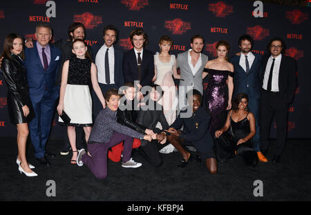 Los Angeles, USA. 26th Oct, 2017. Sadie Sink + Gaten Matarazzo + Millie Bobby Brown + Noah Schnapp + Finn Wolfhard + Joe Keery 070 arrives at the Premiere Of Netflix's 'Stranger Things' Season 2 at Regency Bruin Theatre on October 26, 2017 in Los Angeles, California Credit: Tsuni / USA/Alamy Live News Stock Photo