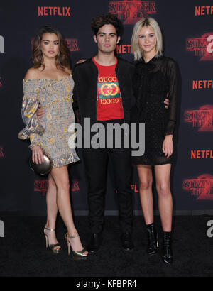 Westwood, CA, USA. 26th Oct, 2017. 26 October 2017 - Westwood, California - Paris Berelc, Emery Kelly, Isabel May. Netflix's ''Stranger Things 2'' Los Angeles Premiere held at Westwood Village Theater in Westwood. Photo Credit: Birdie Thompson/AdMedia Credit: Birdie Thompson/AdMedia/ZUMA Wire/Alamy Live News Stock Photo