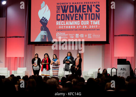 Detroit, Michigan, USA. 27th Oct, 2017. Members of the Navajo Nation make opening remarks at the opening session of the Women’s Convention at the Cobo Center, Detroit Michigan, Friday, October 27, 2017 Credit: Theresa Scarbrough/Alamy Live News Stock Photo