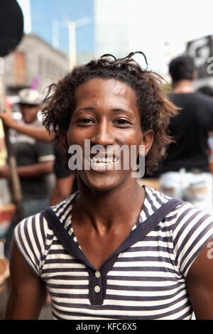 MAURITIUS; street portrait of a food vendor in Port Louis Stock Photo