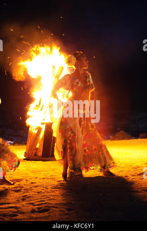 MAURITIUS, Sega dancers perform at Hotel Shanti Maurice which is located on the Southern coast of Mauritius Stock Photo