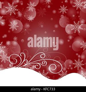 Merry Christmas and a Happy New Year. Glowing snowflakes on the  Stock Vector
