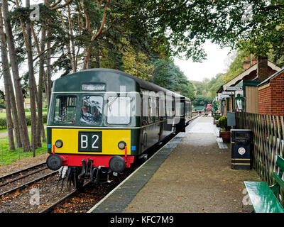 Ex  British Rail Class 101 diesel multiple unit built by Metro-Cammell  in the late 1950's stands at Holt station on the North Norfolk Railway. Stock Photo