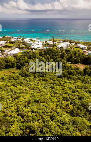 BERMUDA. Southampton Parish. View of homes and coast from the Gibb's Hill Lighthouse in Southampton. Stock Photo