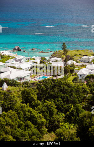 BERMUDA. Southampton Parish. View of homes and coast from the Gibb's Hill Lighthouse in Southampton. Stock Photo