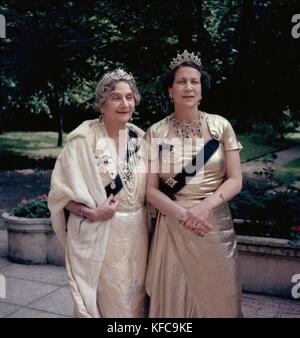 Princess Marie Bonapart (1882-1962) and her daughter  Eugenie of Greece (1910-1989)  1953  Photo Taponier Photo12.com - Coll. Taponier Stock Photo