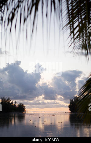 FRENCH POLYNESIA, Moorea. Landscape at sunset. Stock Photo